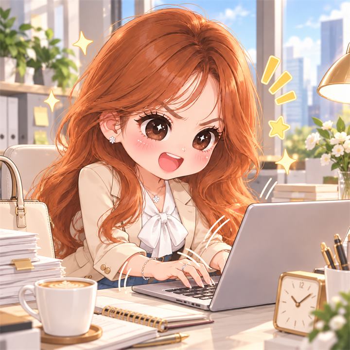 日间模式：圣雅在阳光明亮的办公室里努力工作
